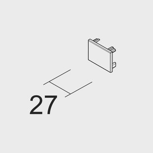 Ivela Eindkap SQUARE 48 V rail, wit, kunststof
