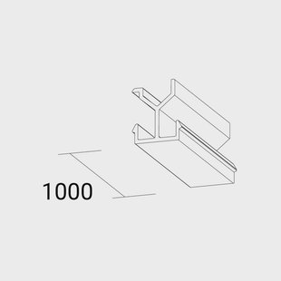 Ivela Afdekking SQUARE 48 V rail, zwart, lengte 100 cm