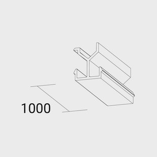 Ivela Afdekking SQUARE 48 V rail, wit, lengte 100 cm