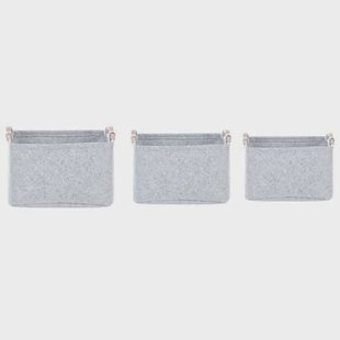 Beliani - BAYSAI - Manden set van 3 - Lichtgrijs - Vilt