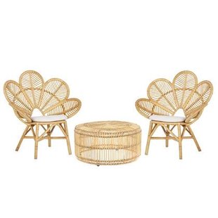 Beliani - FLORENTINE | LIMNI - Bistroset voor 2 - Natuurlijk - Rotan