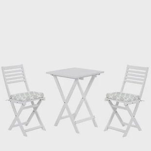 Beliani - FIJI - Bistroset voor 2 - Wit |Mintgroen - Acaciahout