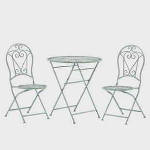Beliani - TRENTO - Bistroset voor 2 - Groen - Metaal