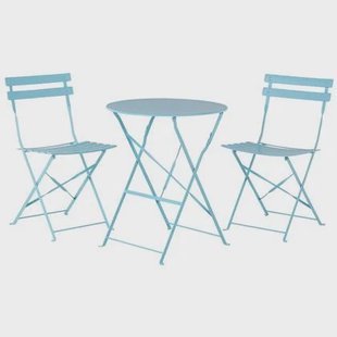 Beliani - FIORI - Bistroset voor 2 - Blauw - Staal