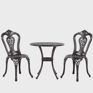 Beliani - BOVINO - Bistroset voor 2 - Bruin - Aluminium