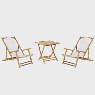 Beliani-ATRANI|SPELLO-Bistroset voor 2-Lichte houtkleur-Bamboehout