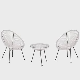 Beliani - ACAPULCO II - Bistroset voor 2 - Wit - PE rotan