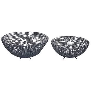 Beliani - KRUKUT - Decoratieve schalen set van 2 - Zwart - Aluminium