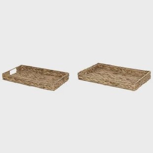 Beliani - KONTUM - Dienblad set van 2 - Licht - Waterhyacint