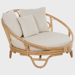Beliani - ROSSANO - Ligstoel - Natuurlijk - Rotan