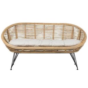 Beliani - MARATEA - Tuinbank - Lichtbeige - Rotan