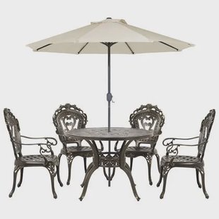 Beliani - SAPRI - Tuinset - Bruin - Aluminium