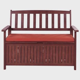 Beliani - SOVANA - Tuinbank - Mahonie|Rood - Acaciahout