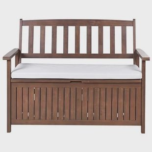 Beliani - SOVANA - Tuinbank - Donkerhout|Wit - Acaciahout