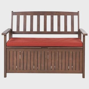 Beliani - SOVANA - Tuinbank - Donkerhout|Rood - Acaciahout