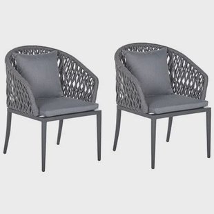 Beliani - LIPARI - Tuinstoel set van 2 - Grijs - Aluminium