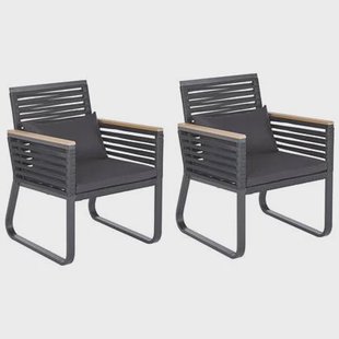 Beliani - CANETTO - Tuinstoel set van 2 - Zwart - Aluminium