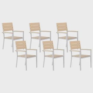 Beliani - COMO - Tuinstoel set van 6 - Lichthout - Kunsthout
