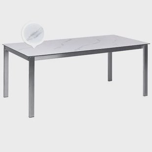 Beliani - COSOLETO - Tuintafel - Marmer effect - Glas|RVS