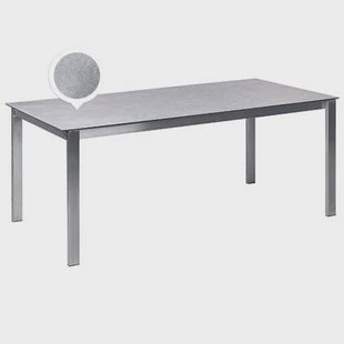 Beliani - COSOLETO - Tuintafel - Grijs - Glas|RVS