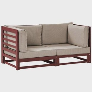 Beliani - TRANI - Tuinbank 2-zits - Mahonie - Acaciahout