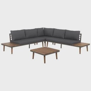 Beliani - CORATO - Loungeset voor 5 - Grijs - Acaciahout