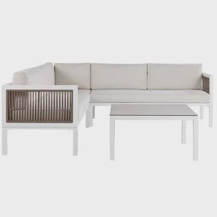 Beliani - BORELLO - Loungeset voor 4 - Wit - Aluminium