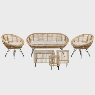 Beliani - MARATEA| CESENATICO - Loungeset met salontafels- Lichtbeige