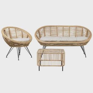 Beliani - MARATEA| CESENATICO - Loungeset - Lichtbeige - Rotan