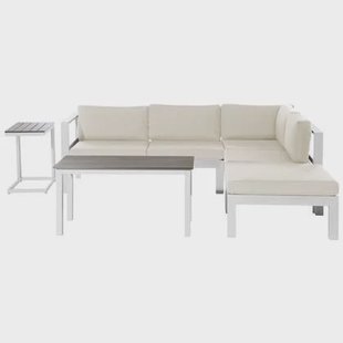 Beliani - MESSINA - Loungeset voor 5 - Beige - Aluminium