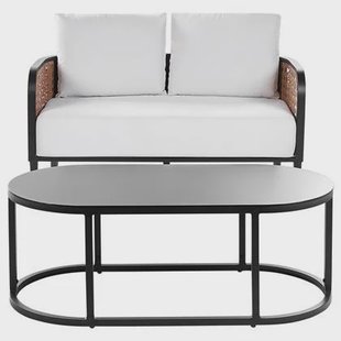 Beliani - MONTEFALCO - Tuinbank 2-zits - Wit - Aluminium