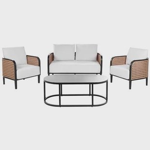Beliani - MONTEFALCO - Loungeset 4-zits - Wit - Aluminium