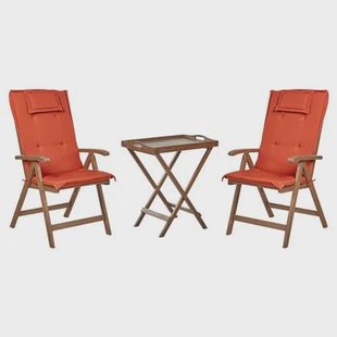 Beliani - AMANTEA - Bistroset - Donkerbruin - Acaciahout