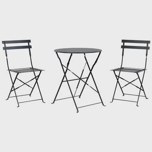 Beliani - FIORI - Bistroset voor 2 - Zwart - Staal