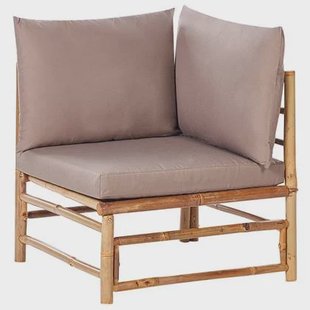 Beliani - CERRETO - Hoekmodule tuin - Taupe - Bamboe