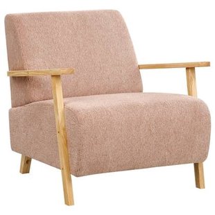 Beliani - LESJA - Fauteuil - Roze - Stof Beliani - LESJA - Fauteuil - Roze - Stof