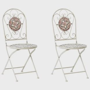 Beliani - SPELLO - Tuinstoel set van 2 - Wit - Metaal