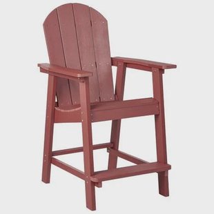 Beliani - ADIRONDACK - Tuin barkruk - Rood - Kunsthout