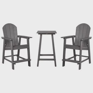 Beliani - ADIRONDACK - Balkonset - Donkergrijs - Kunsthout