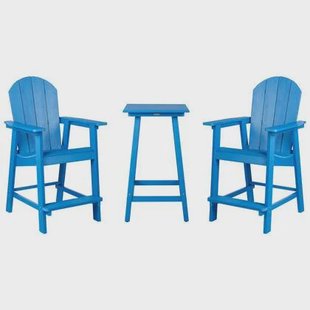 Beliani - ADIRONDACK - Balkonset - Blauw - Kunsthout