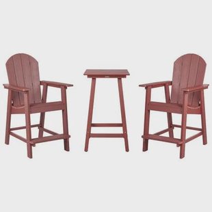 Beliani - ADIRONDACK - Balkonset - Rood - Kunsthout