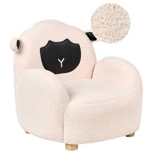 Beliani - ULA - Kinderfauteuil - Off-white - Bouclé Beliani - ULA - Kinderfauteuil - Off-white - Bouclé