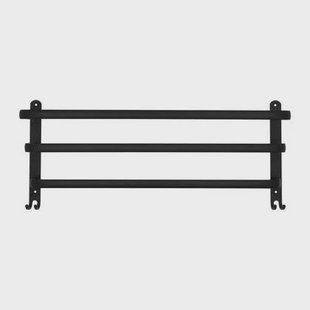 QUVIO Handdoekenrek wand met 3 stangen - 60 cm - RVS - Zwart