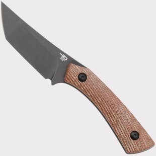 Bestech STEP BFK06D Blackwashed D2, Brown Micarta, vaststaand mes