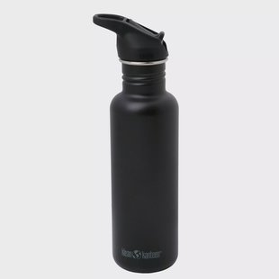 Klean Kanteen Classic Water Bottle 1011193 Black, Flip Seal Sport Cap, drinkfles, 800 ml