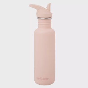 Klean Kanteen Classic Water Bottle 1011198 Peach Parfait, Flip Seal Sport Cap, drinkfles, 800 ml