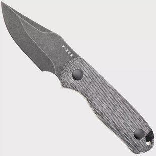 Kizer Drop Bear 1092A1 Blackwashed AEB-L, Black Micarta, vaststaand mes