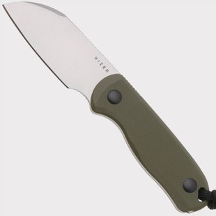 Kizer Drop Bear 1093A1 Satin AEB-L, Olive Green G10, vaststaand mes