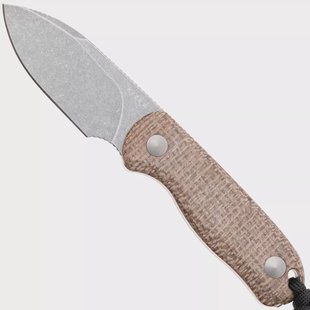 Kizer Drop Bear 1094A1 Gray Stonewash 14C28N, Burlap Micarta, vaststaand mes