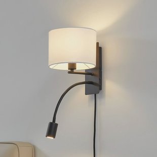 Lindby wandlamp Florens, zwart, LED leeslamp, 23,5 cm